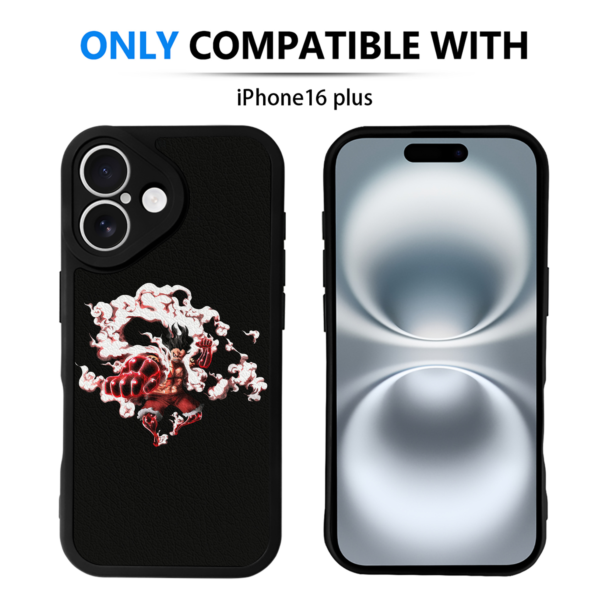 （画像用） ワンピース モンキー・D・ルフィ ONE PIECE Monkey D. Luffy 【iPhone 16シリーズ対応】シリコンスマホケース（レザー調） 材質：シリコン